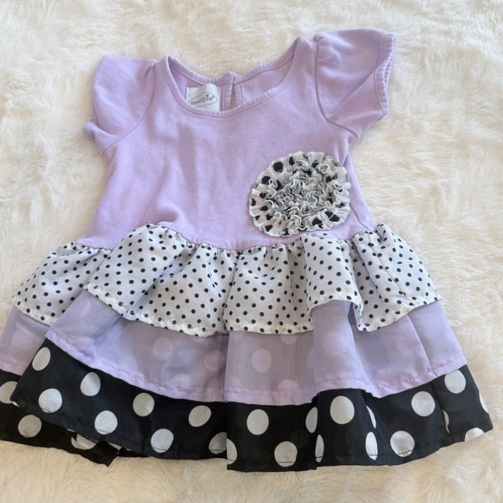 Mud Pie Purple Layered 2T Dress polka dot AAA